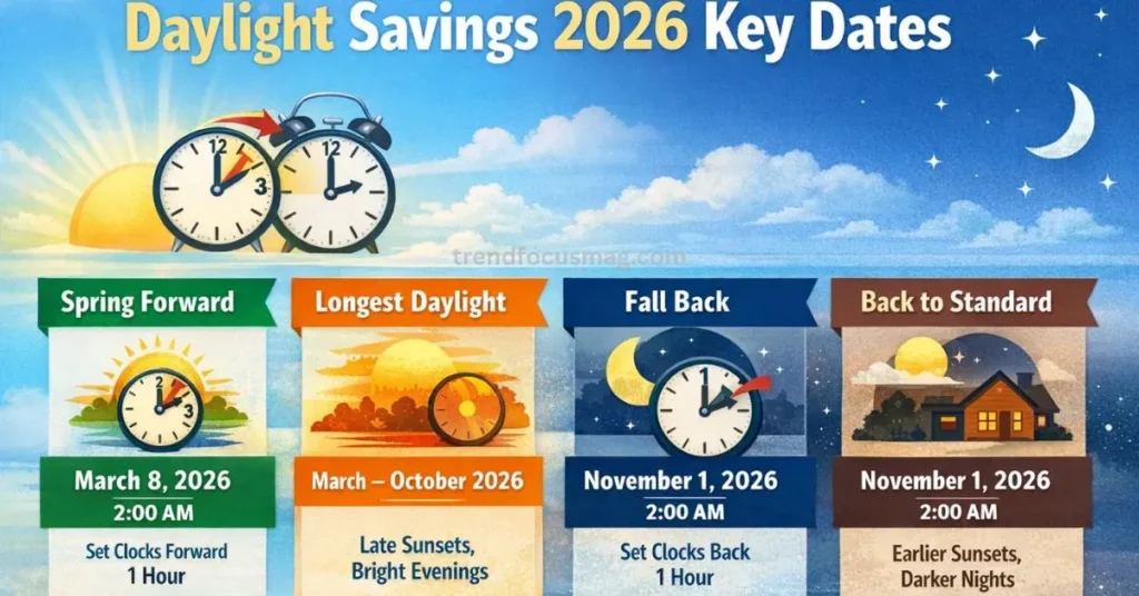daylight savings 2026 key dates